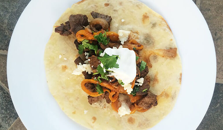 Elk Venison Fajitas with Peppers and Onions Recipe