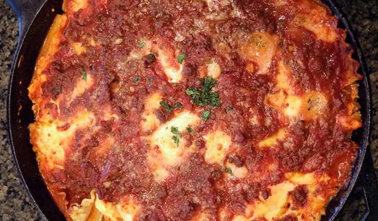 Elk Venison Skillet Lasagna Recipe