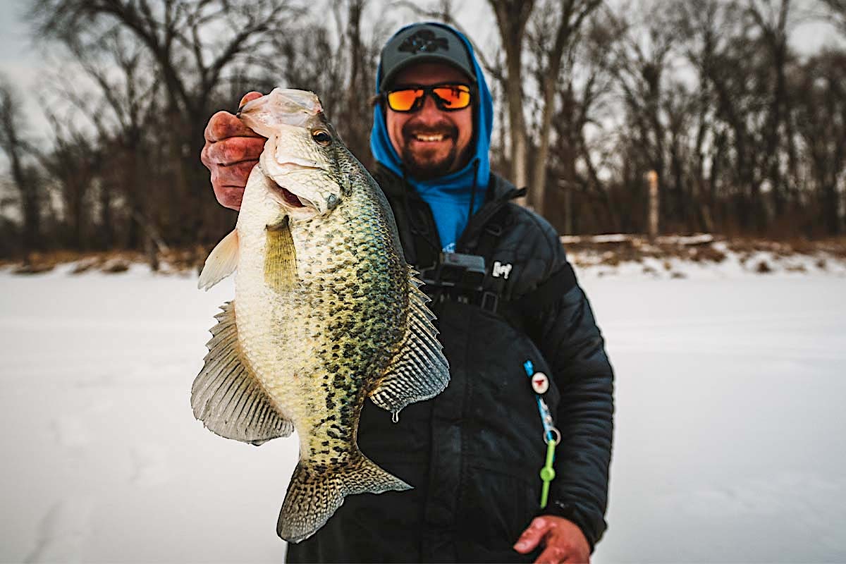 Ice Fishing for Crappie on Mississippi River Backwaters