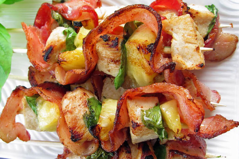 Wild Turkey, Bacon and Pineapple Skewers Recipe