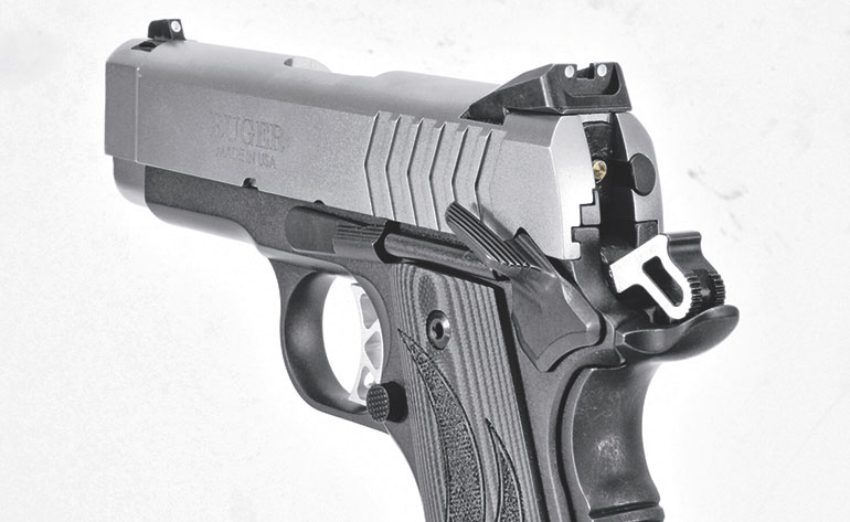 Ruger SR1911 Officer-Style features hammer and night sights