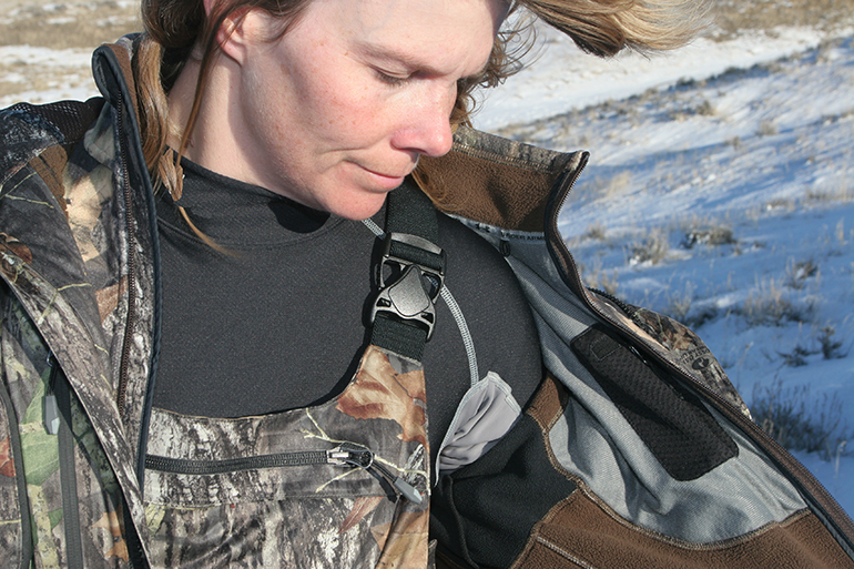 hunter wearing layers