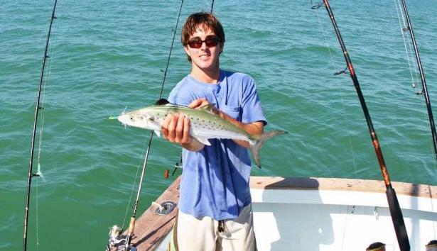 Nick Stanczyk of Bud N’ Mary’s Marina holds a Spanish mackerel caught in Florida Bay. (Mike Suchan photo)