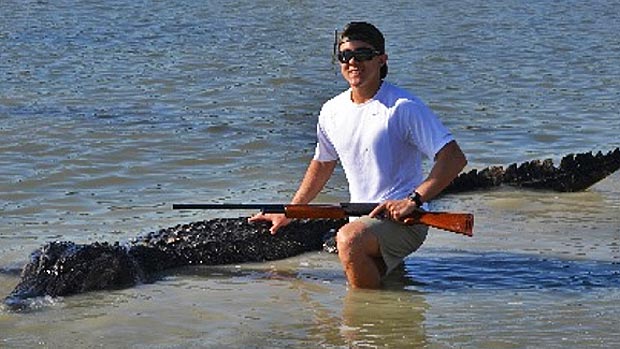 Braxton Bielski, 18, killed the Texas record alligator. (Courtesy Texas Parks and Wildlife)