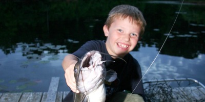 Eight-year-old Wesley Mulligan gets more excited about catching a big fish than he does kicking a goal in soccer. (Don Mulligan photo)