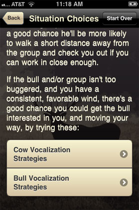 Elk Hunter’s Strategy iPhone App full screen shot