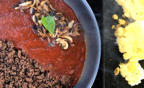 elk venison meat sauce and polenta recipe skillet