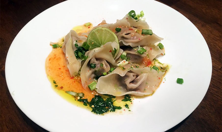Duck Wontons with Cilantro Lime Dressing (Recipe)