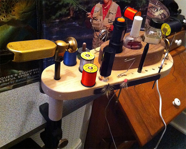 Wooden Vise Caddy for Fly Tying