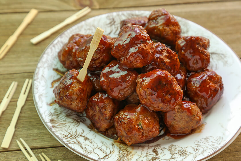 Wild Turkey Meatballs with BBQ and Grape Jelly Sauce Recipe