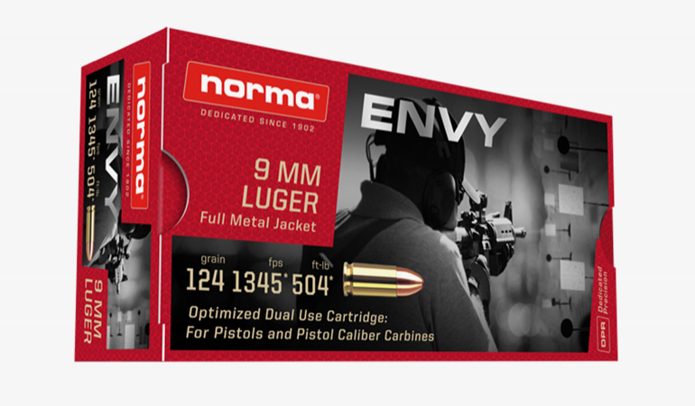 Norma ENVY - Dedicated 9mm Ammunition for Pistol Caliber Carbines