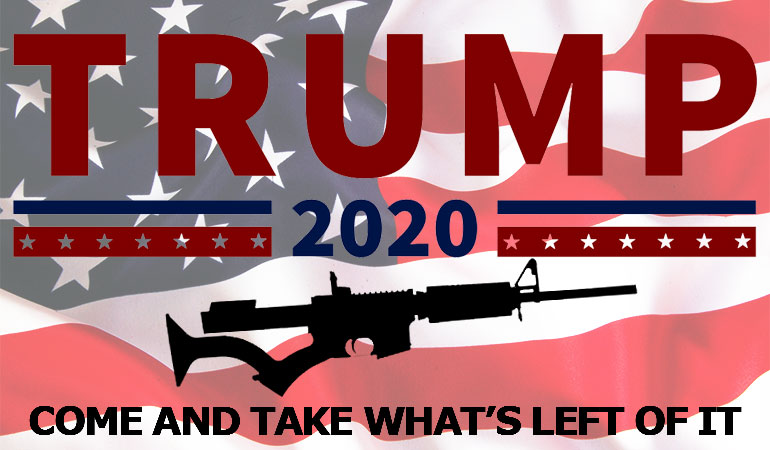 TRUMP-SE-047 White Gun Owners for Trump Campaign Button 