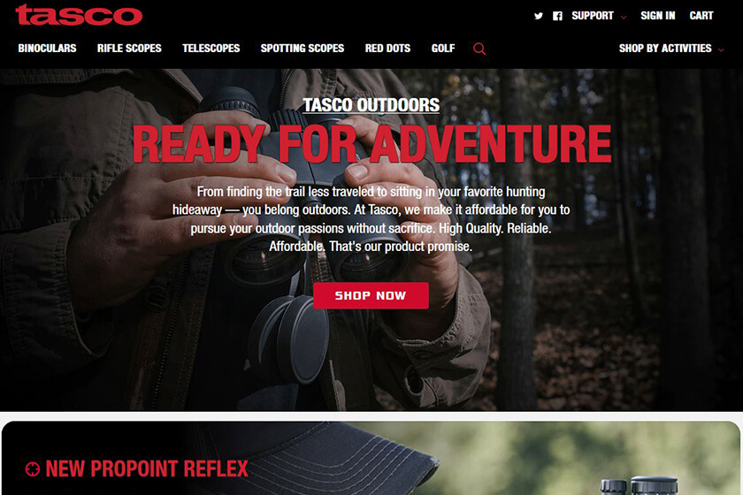 Tasco Launches New Website, Expands ProPoint Red Dot Lineup