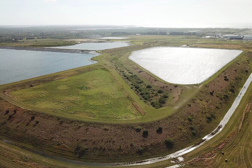 aerial piney point water retention ponds