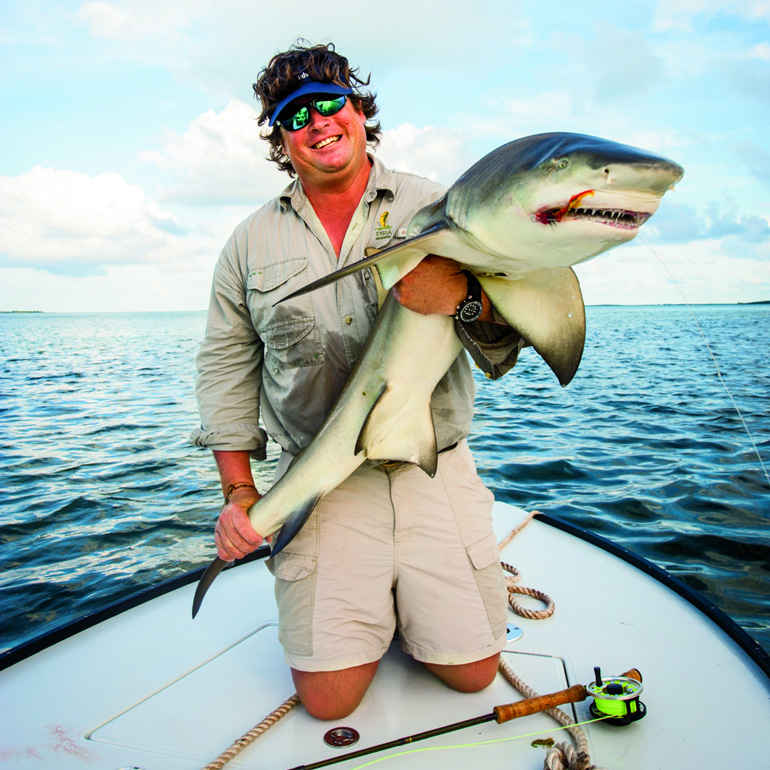 Shark Fly Fishing on the Flats - Fly Fisherman