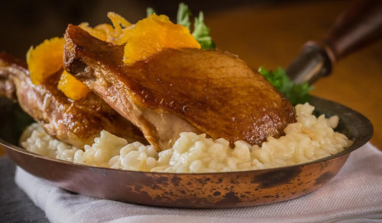 Orange and Soy Roast Duck Legs with Risotto Recipe