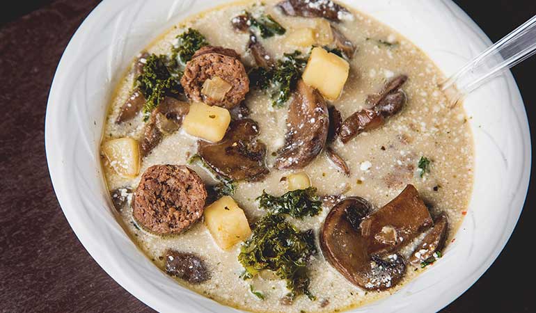 Creamy Mushroom, Sausage and Kale Recipe