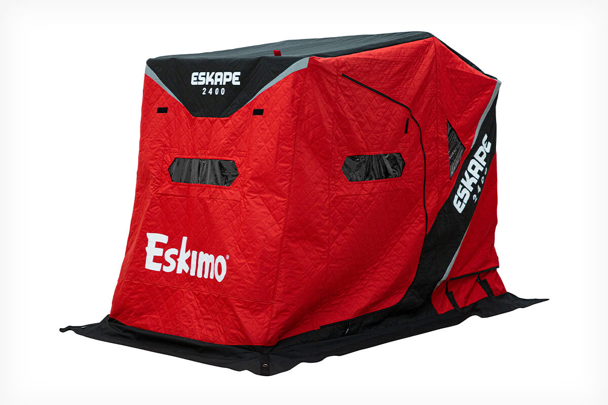 Eskimo Ice Fishing Gear 3035900622 Eskimo-3035900622 Eskimo Ice Fishing  Gear Pro Staff Cap Red/White 3035900622