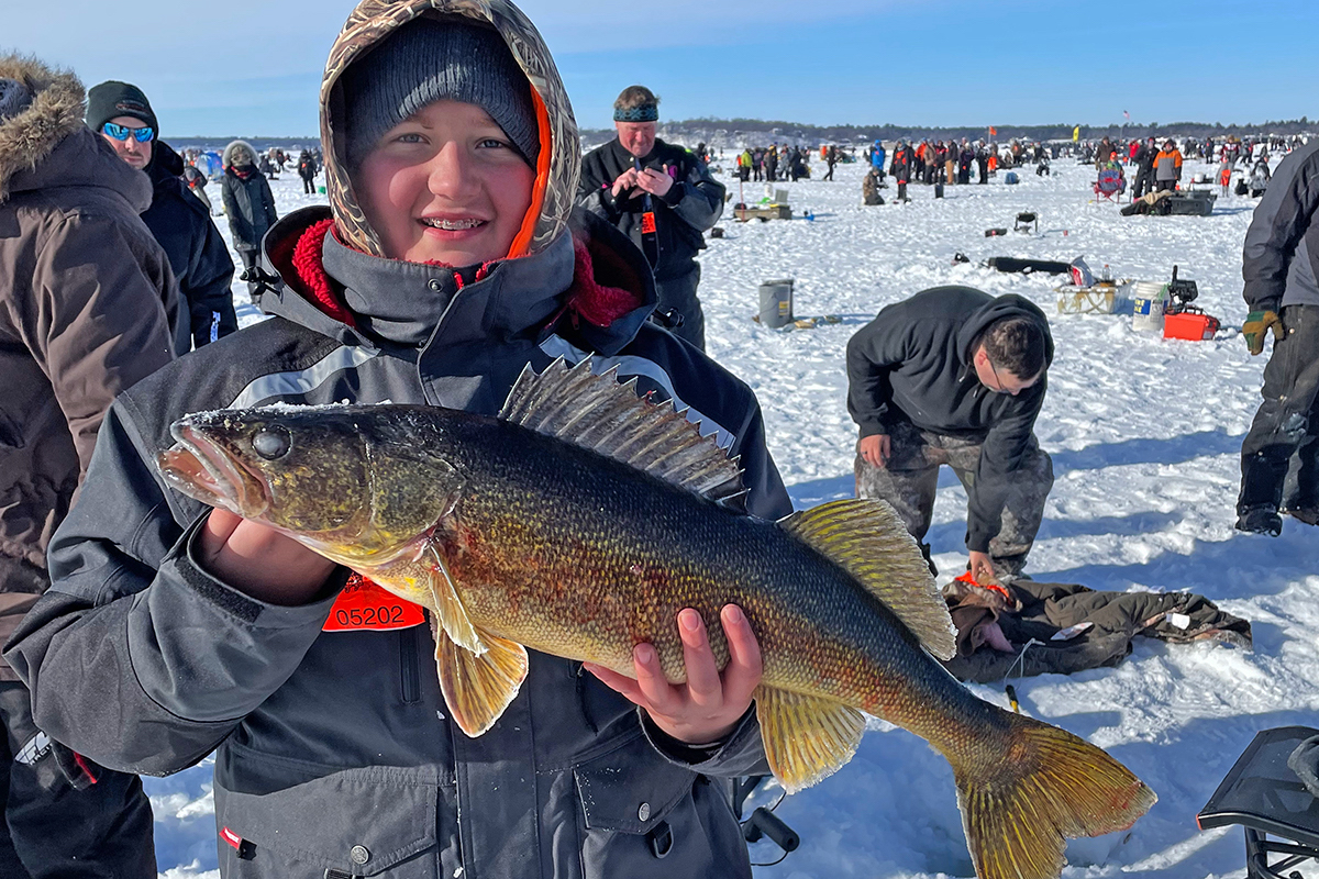 Boy, 13, Wins World's Largest Ice-Fishing Tournament with Huge Walleye
