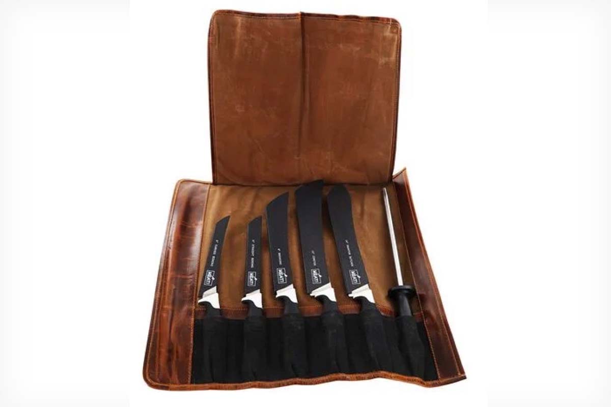 Professional Chef's Knife Bag with Anti Cutting Fabric Inside, Heavy Duty  16oz Waxed Canvas, 10 Slots & 1 Large Zipper Pocket