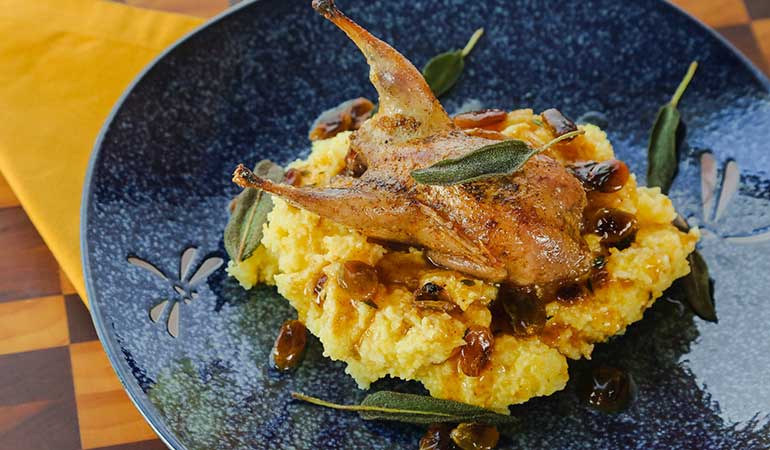 Roasted Quail With Sage and Golden Raisins Recipe