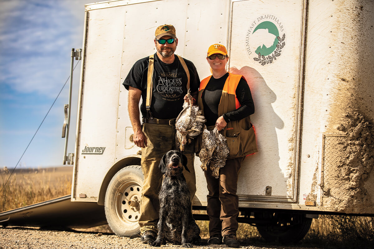 upland bird hunters on a road trip