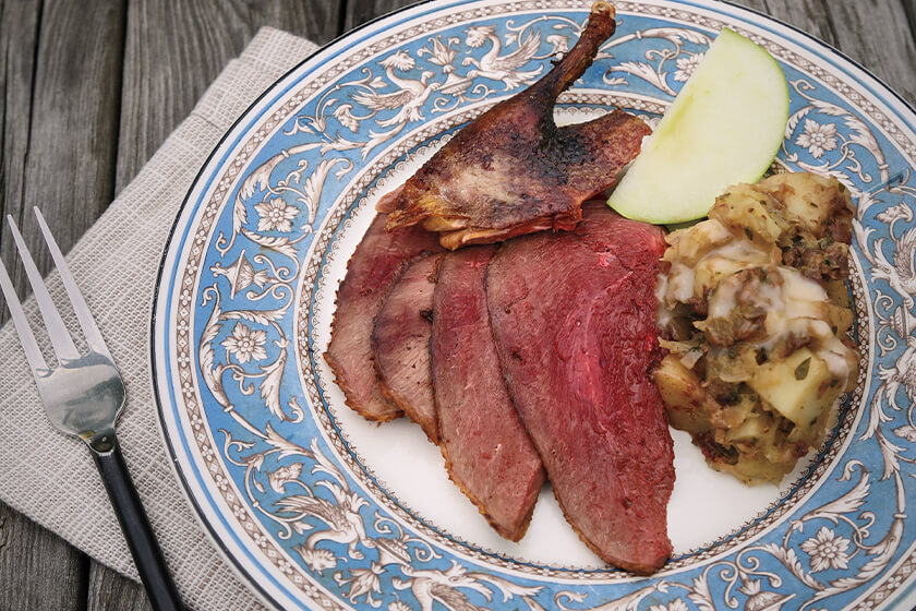 Roast Duck with Apple Stuffing and Cider Gravy Recipe