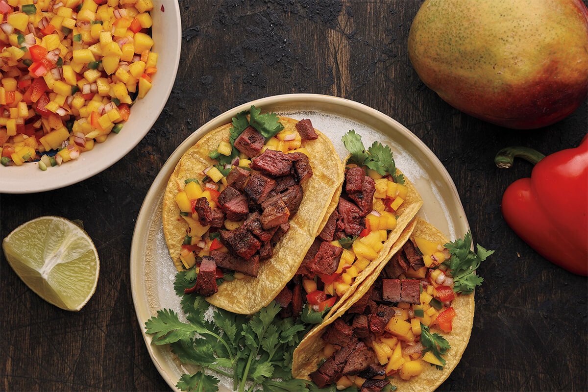Sharp-Tailed Grouse Tacos with Mango-Pepper Salsa Recipe