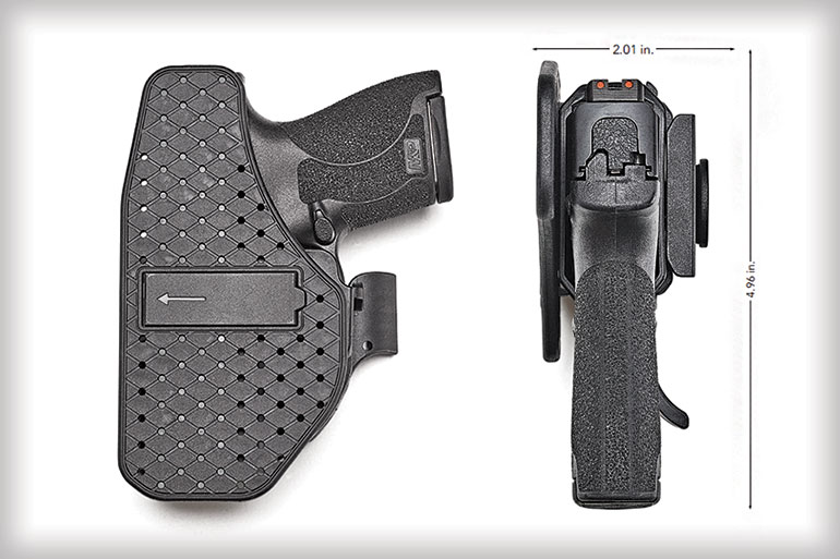 The APN’s belt clip’s J-hook is high enough to prevent this holster from be...
