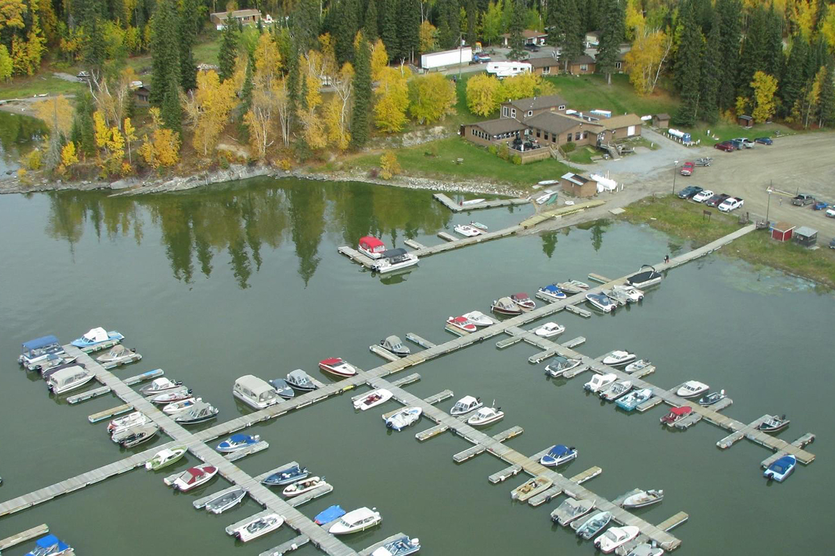 Paint Lake Lodge aerial