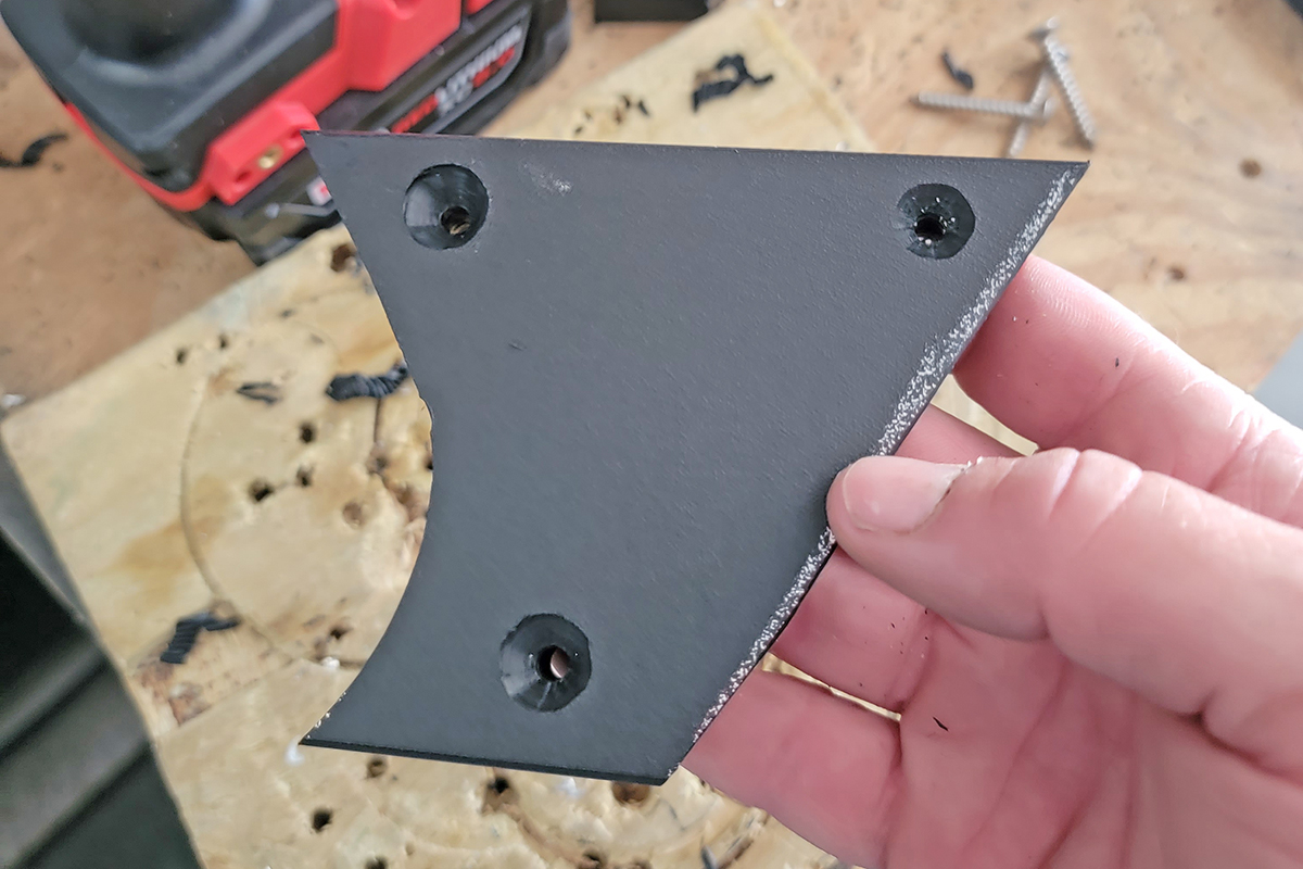 counter sunk holes for transducer mounting plate
