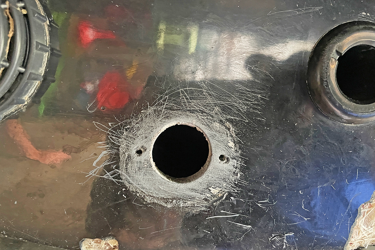 prepared drain plug hole
