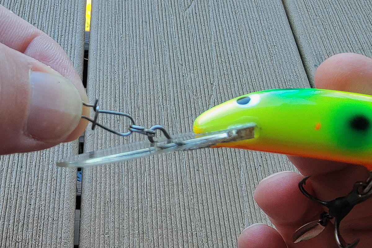 What do you attach your hooks and lures to while on the water?