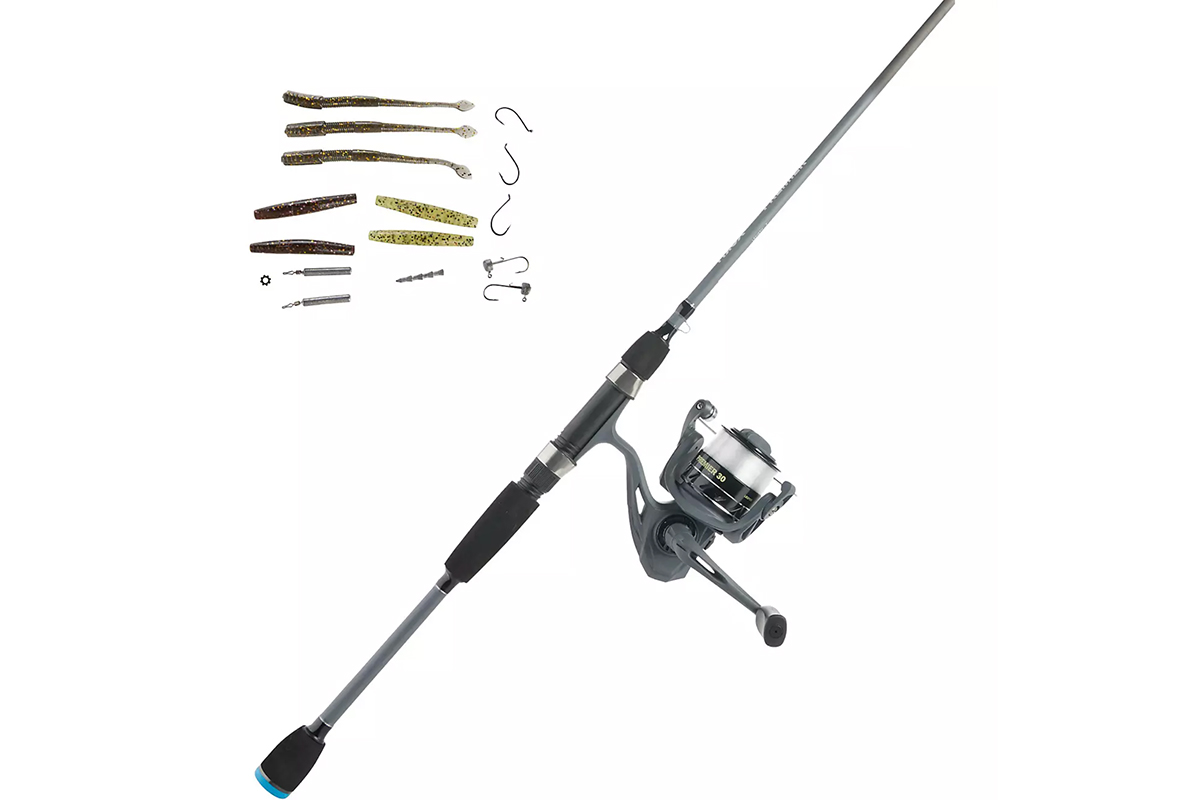 Fishing Gear: H2OX Premier Spinning Combo with Finesse Bait Kit