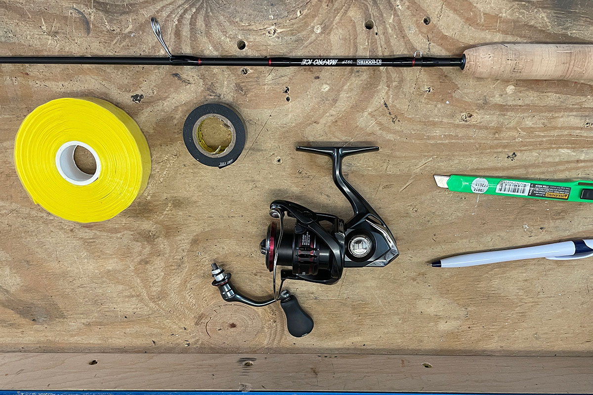 HOW TO Tape a reel to an Ice Fishing Rod - In-Fisherman