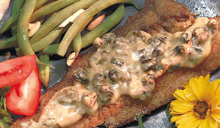 Wild Rice-Crusted Walleye With Morel Mushrooms Recipe