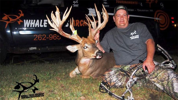 Jim Baker poses with his state record buck in September. (Courtesy Whale-Tales Archery)