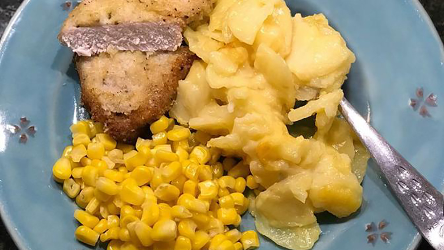 Crush Recipe: Pork Chops with Cheesy Scalloped Potatoes