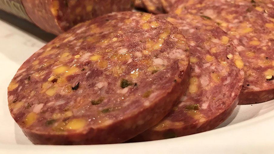 Hunters Fresh Venison Pork Summer Sausage Jalapeno Cheese