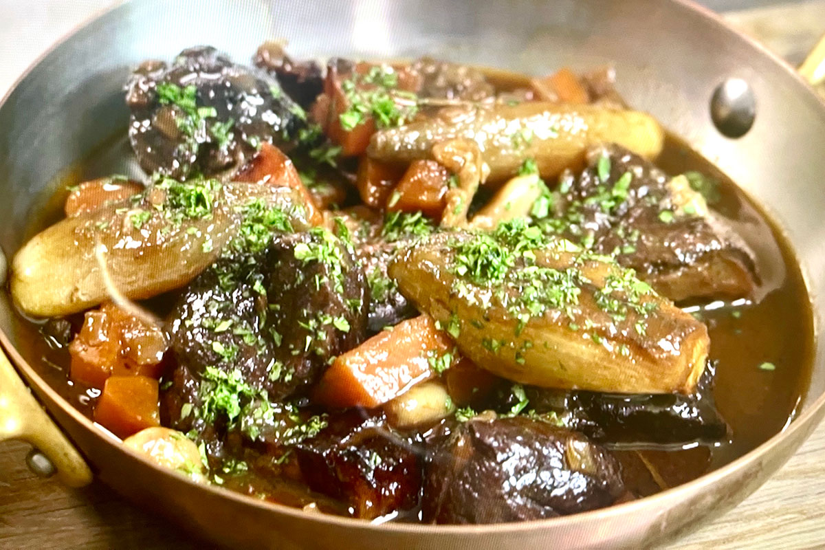 Fallow Deer Bourguignon with Focaccia Bread Recipe