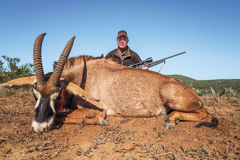 Keith Wood with roan bull