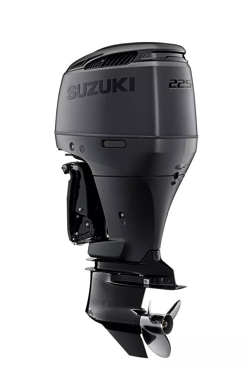 Black Suzuki outboard engine