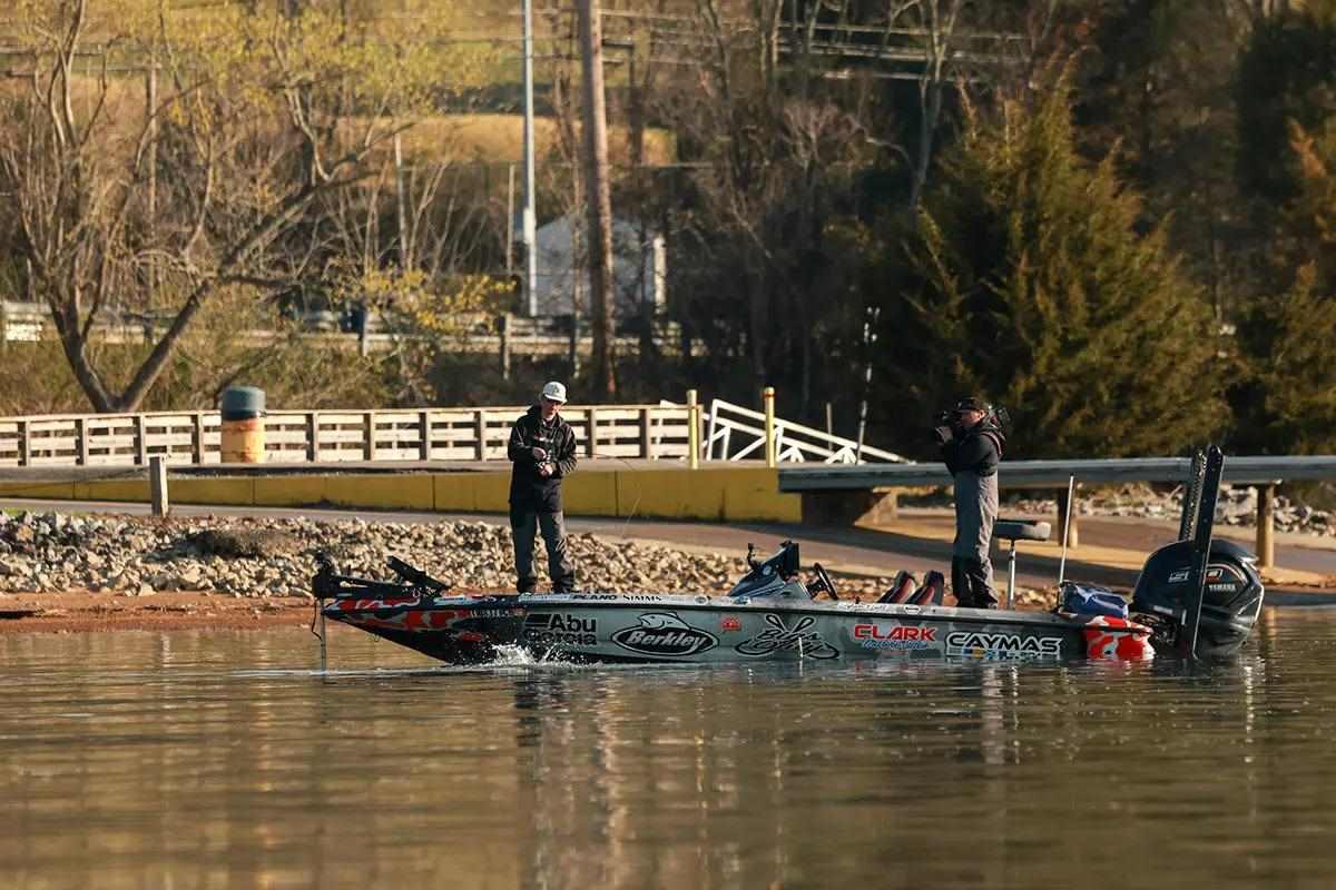 Dylan Nutt leading the 2026 Bassmaster Classic