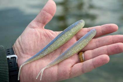 fish lab lures FishLab Mack Attack Weighted Swimbaits - 8 Inch 9 1/2 oz Blue Mackerel Color Perfect for targeting fish in 3 to 10ft depths FishLab MAS-10-GM Mackerel Soft Swimbait