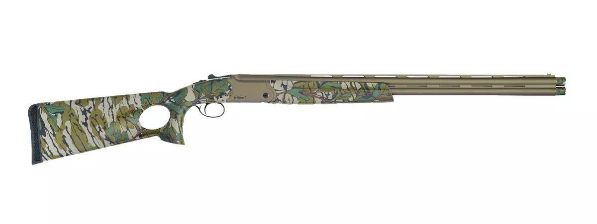 A studio image of a hunting shotgun. 
