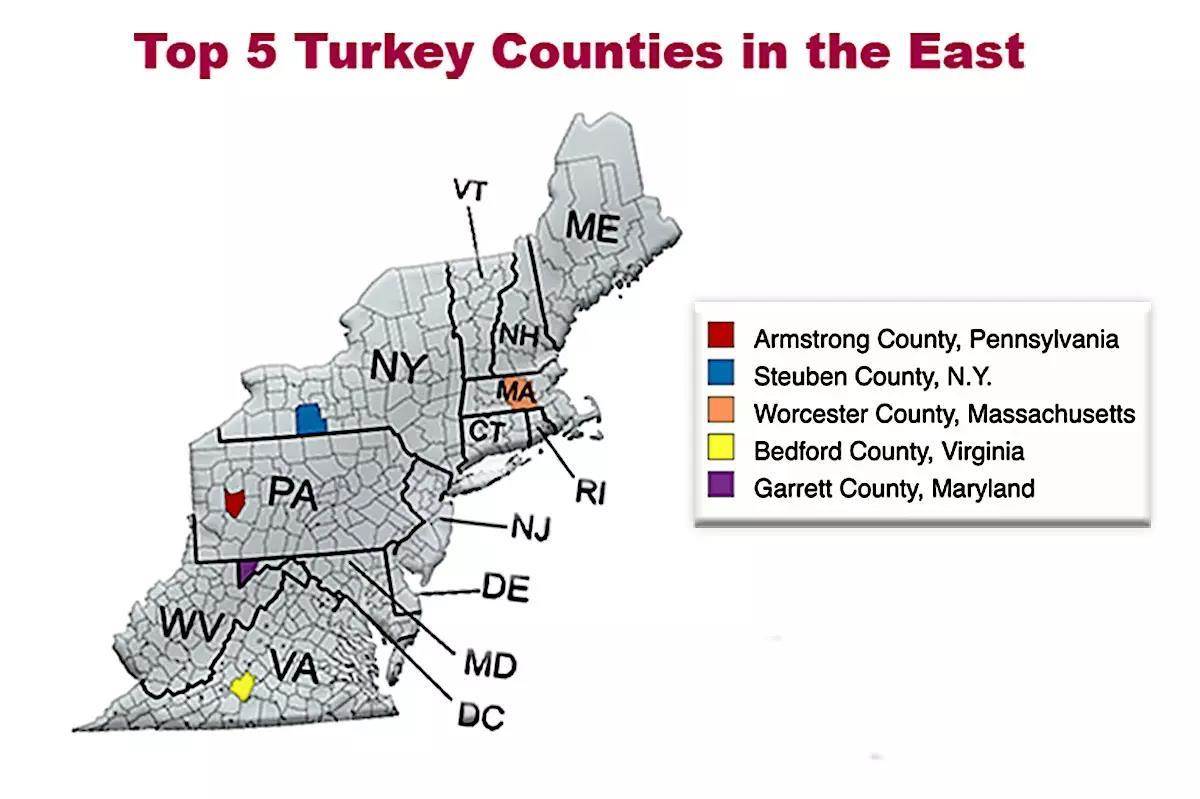 Top 20 U.S. Counties for Turkey Hunting - Game & Fish