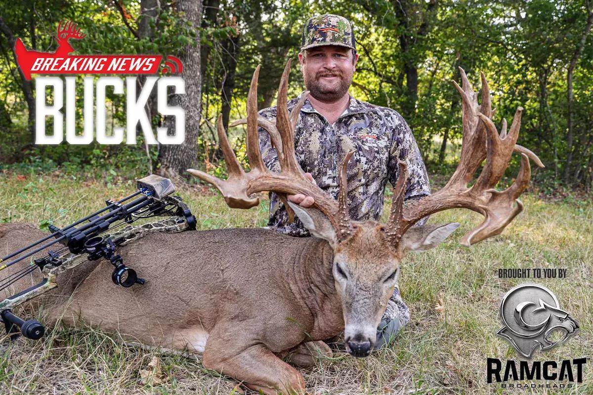 Excited Bowhunter Takes Down Gigantic Oklahoma 230-Inch Buck On 40-Acres