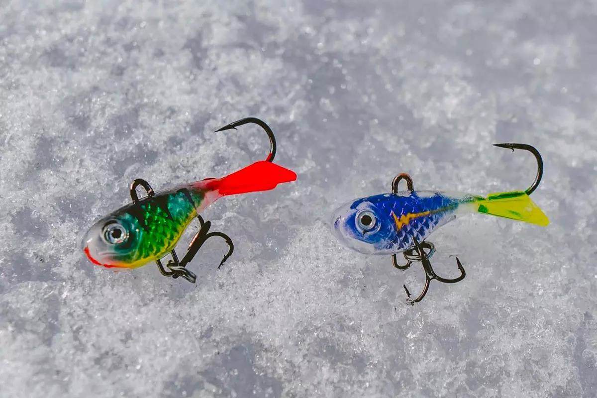 close up of ice glide baits