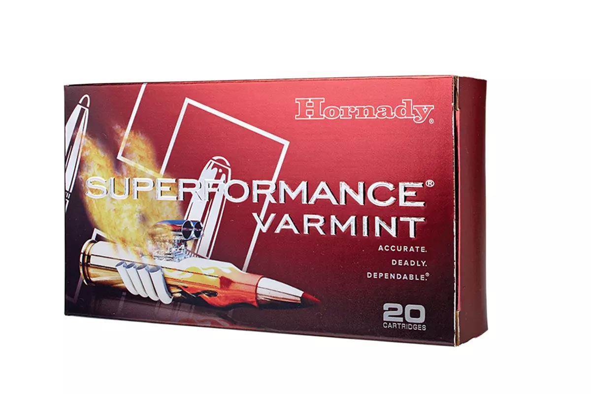 A studio image of Hornady hunting ammo. 