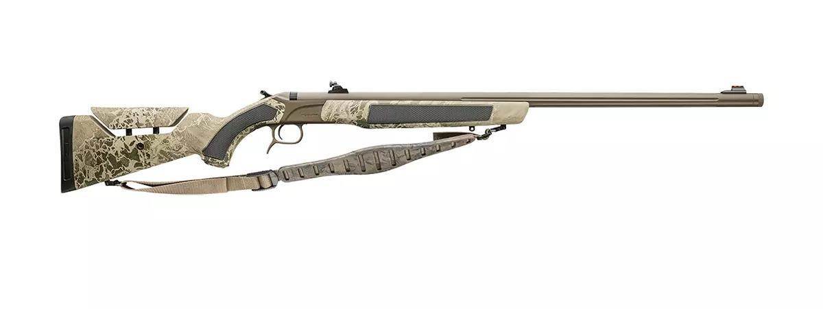 A studio profile image of a CVA Accura LR-X muzzleloader rifle. 